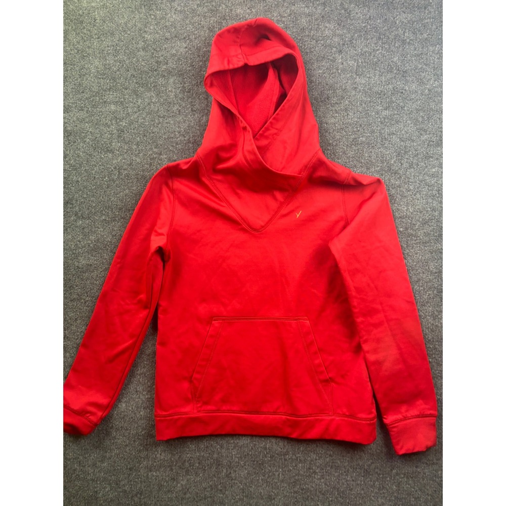 Indyeva Fleece Hoodie Womens Small Red Crossover Shawl Neck Pullover